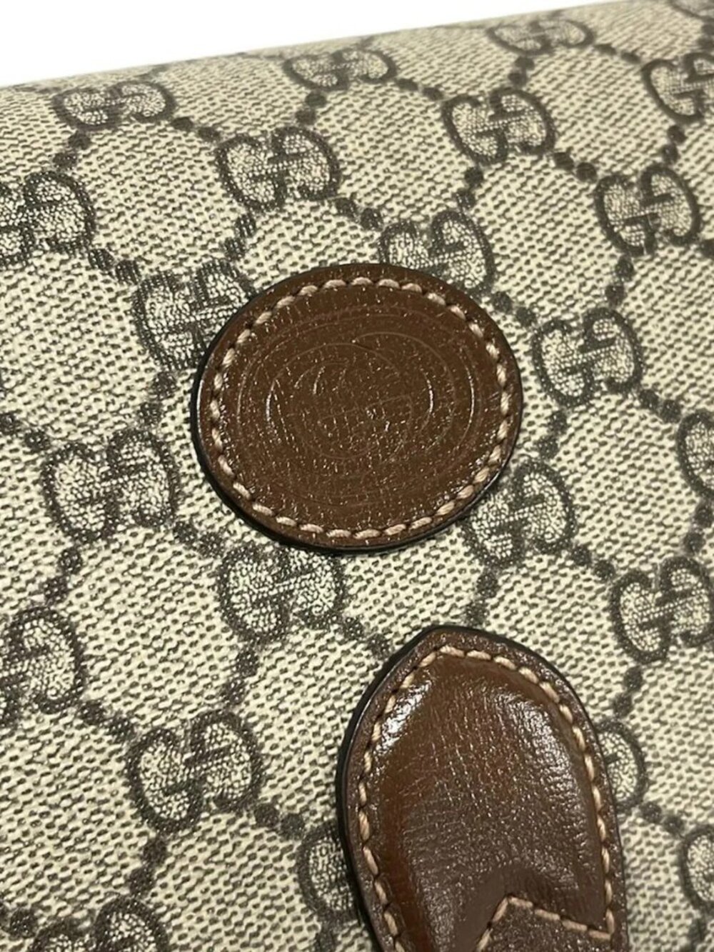 GUCCI GG Supreme, Interlocking G 671620 Beige Dark Brown PVC - Shoulder Bag - Picture 14 of 15